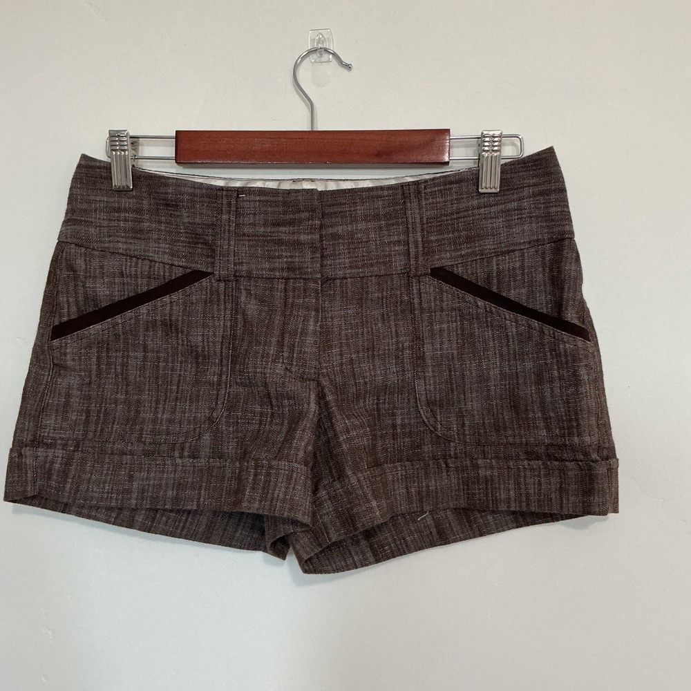 Maurices Brown Plaid Cuffed Trouser Shorts | Y2K Preppy Career Office Shorts 5/6